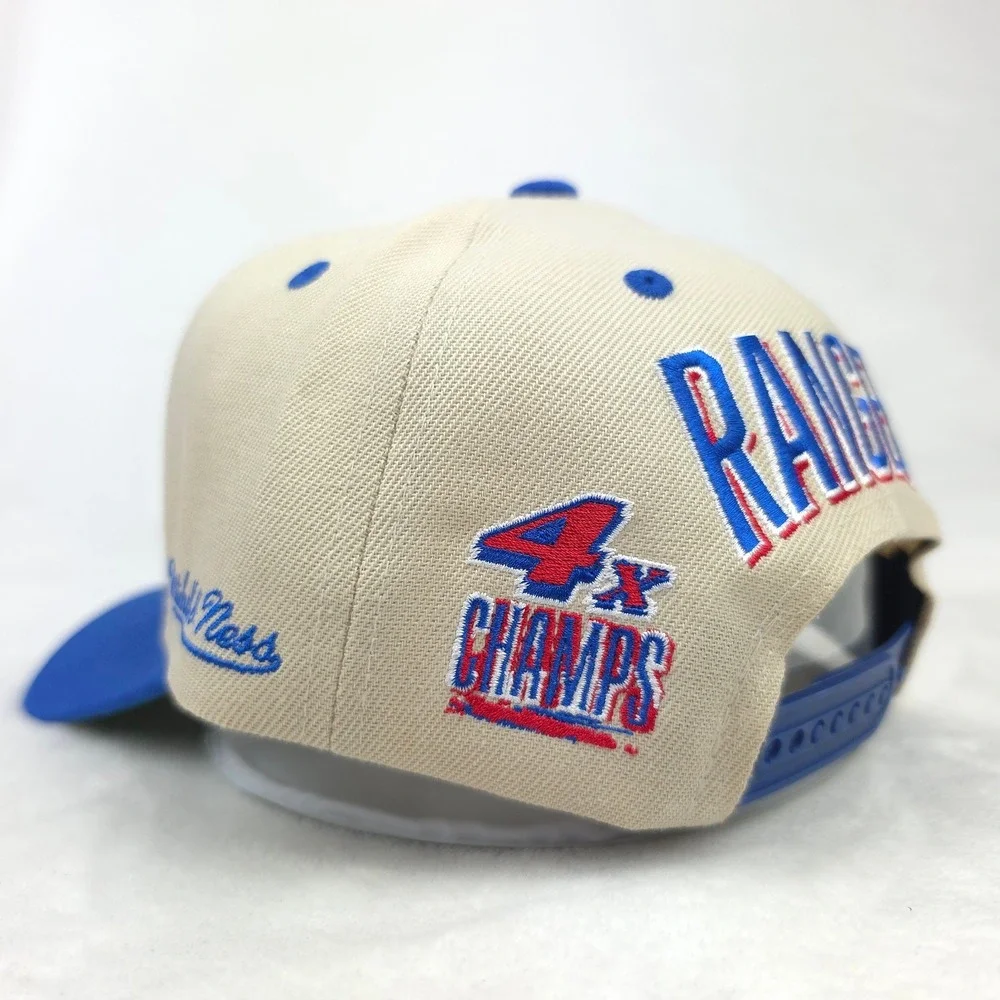 NY Rangers Mitchell & Ness NHL Pro Fit Snapback Hat Cap 4X Champions Cream NWT
